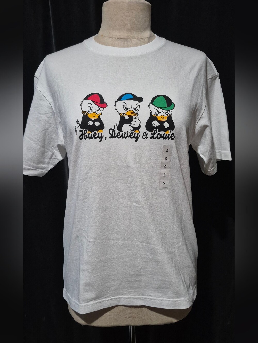 Disney Huey Dewey & Louie Graphic Tee - White with Red, Blue, Green Accents